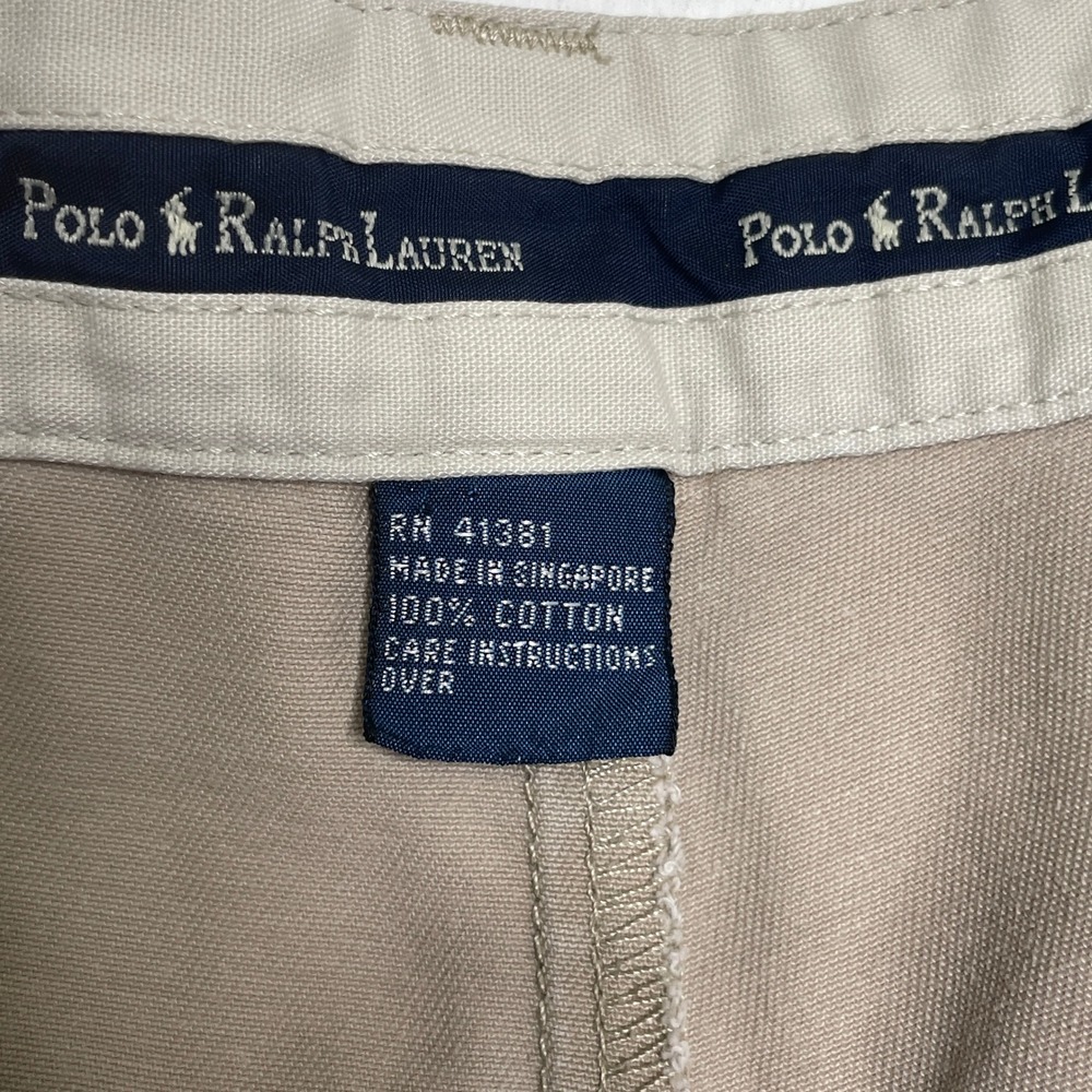 Polo Ralph Lauren Mens Khaki Pleated Chino Shorts Tan Cotton Size 36 RN41381 - Picture 3 of 6